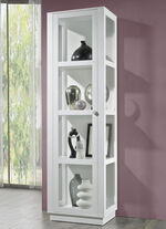 Vitrinekast met aluminium knoppen in goudlook WIT