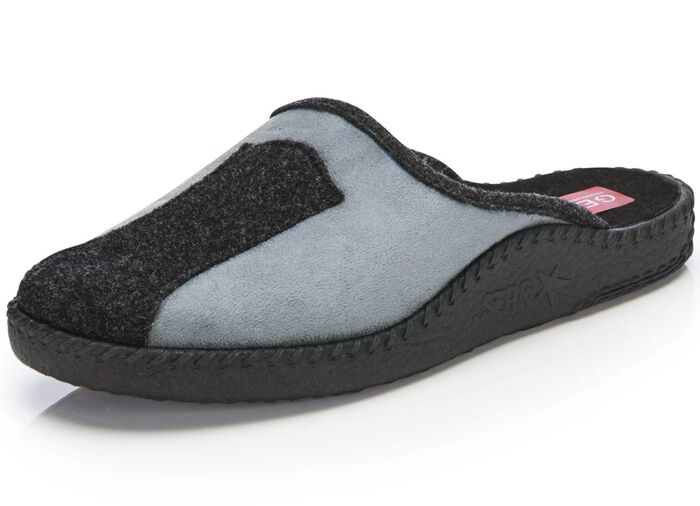 Slippers gemaakt van zacht velours materiaal ANTRACIET-GRIJS