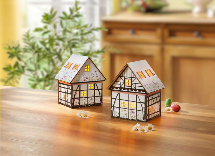 Verlichte huisjes, set van 2 