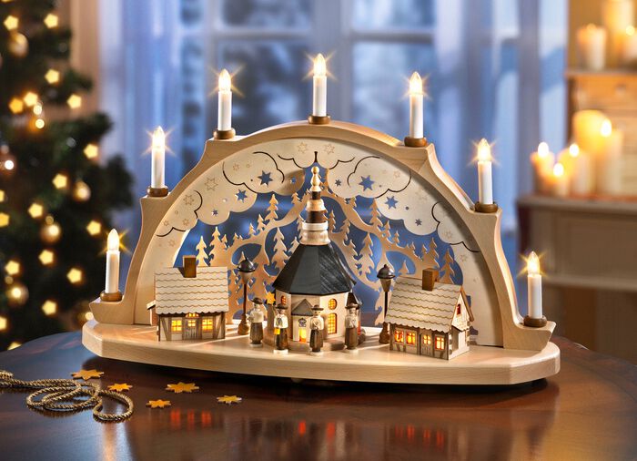 Schwibbogen van massief hout 