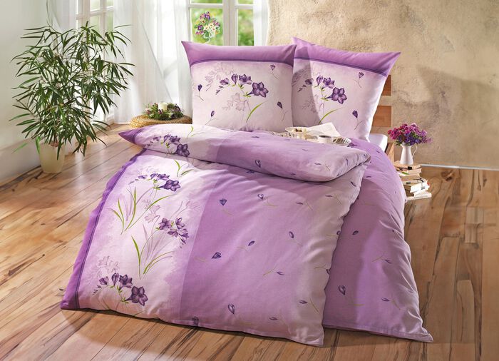 Gemakkelijk strijkbare DOBNIG beddengoedset met ritssluiting LILA