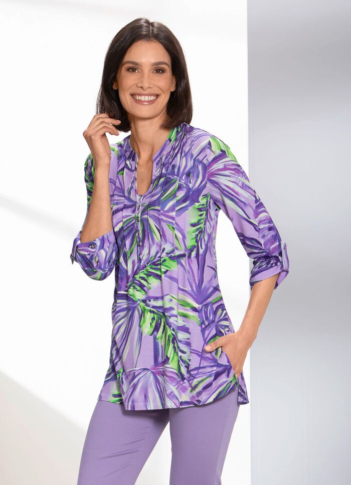 Shirttuniek met felgekleurde print 