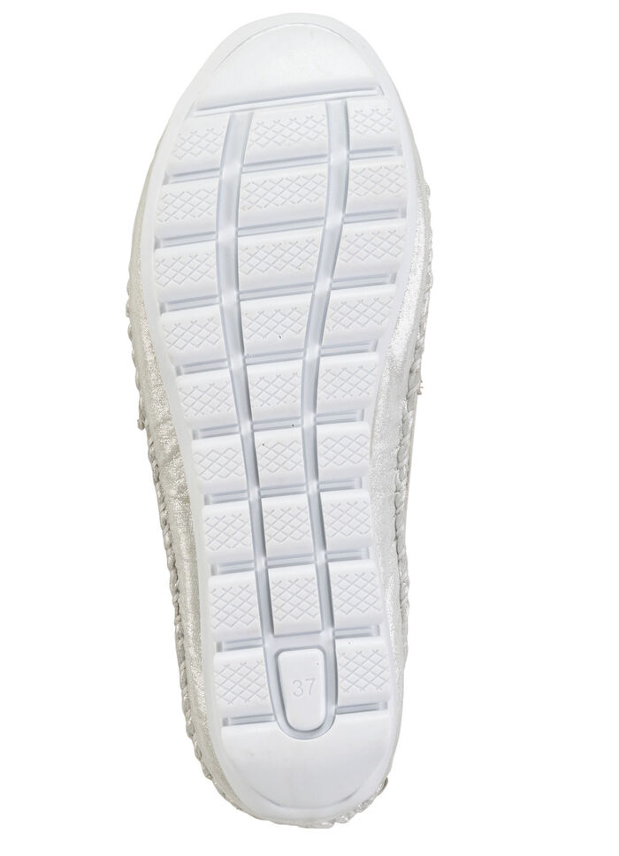 Gemini mocassinpantoffels van zacht, glanzend reliëf nappaleer ZILVER