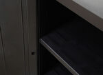 Garage gereedschapskast met houten lamelleneffect ZWART
