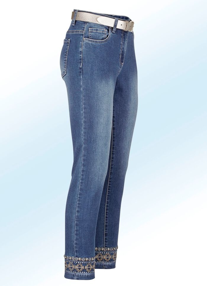 Jeans met uitgebreid borduursel 