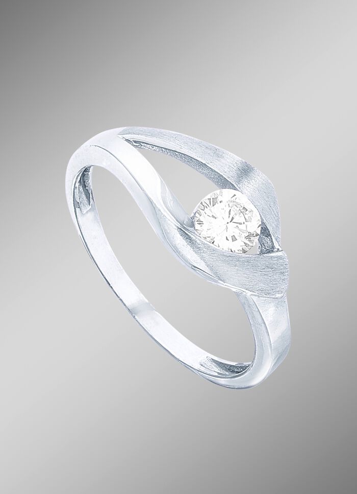 Betoverende damesring met synth. zirkonia 