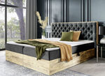Boxspringbed met nachtkastje en topmatras ANTRACIET