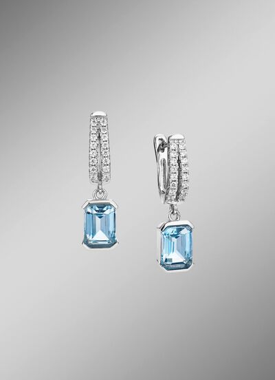 Sprankelende elegantie voor je oren: oorbellen met blauwe topaas 