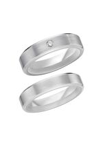 Gematteerde trouwring in zilver 925/- fijn 