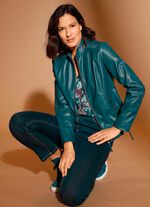 Kunstleren blazer met bies 