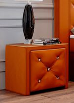 Nachtkastje met lade en glazen blad AARDE