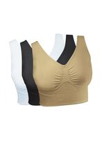 Set van drie sportbeha's 'Sporty' WIT-ZWARTE HUID