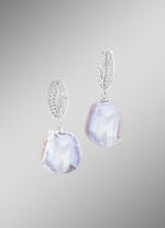 Oorbellen met Keshi-parels en synthetische zirkonia 