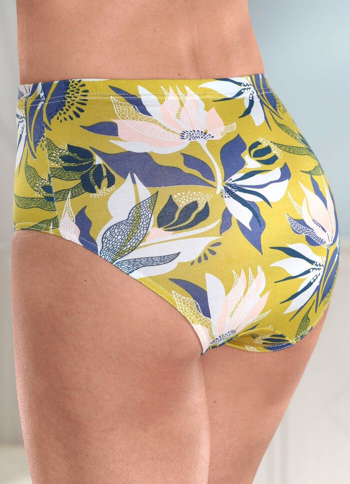 Verpakking met vier slips met kleurrijk bloemendessin 