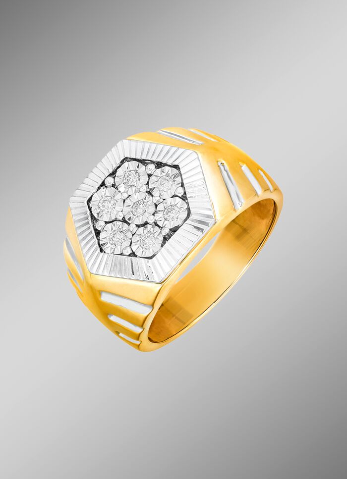 Prachtige herenring in bicolor 