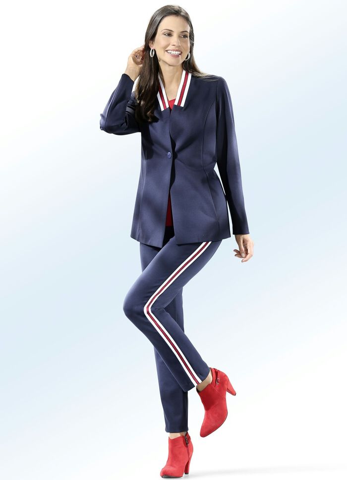 Blazer met glanzende garenstrepen 