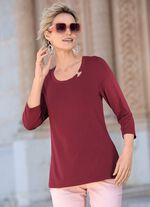 Shirt met decoratieve ring bij de halslijn in 2 kleuren 