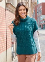 Pullunder in parelmoer met kabelpatroon BENZINE