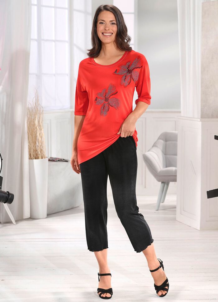 Lang shirt met zilverkleurige flatlocknaad in 2 kleuren 