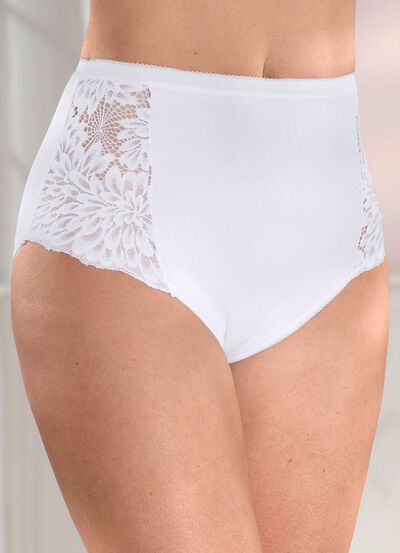 Laurina vierpack slips met elastische kant 