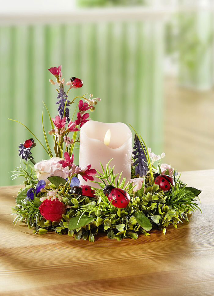 Tafelkrans met led-kaars 