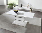 Elegante salontafel met marmerlook WIT-ZWART