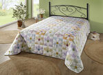 Bedsprei en kussenslopen in patchworkstijl MULTICOLOR