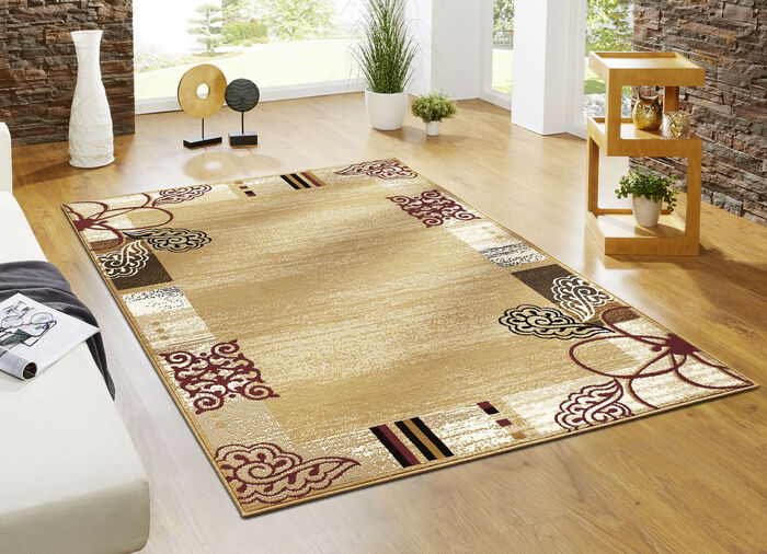 Geweven bruggen en tapijten met randen BEIGE