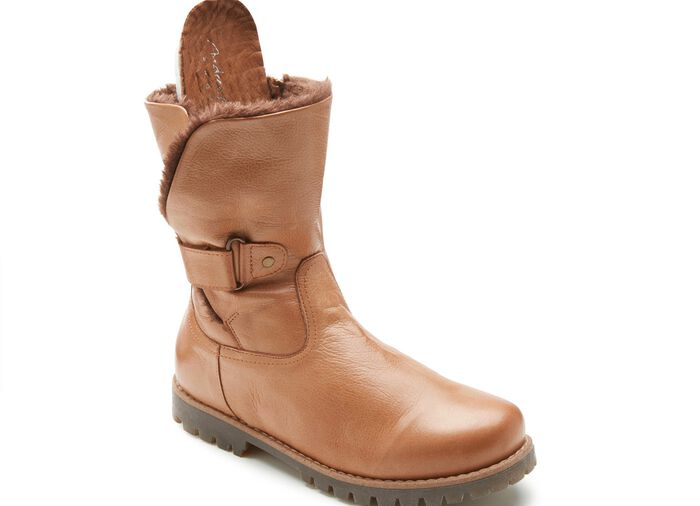 Andrea Conti laarsje met verstelbare klittenbandsluiting COGNAC