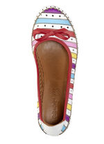 Gemini pumps van rundnappaleer met strik WIT-MULTICOLOR