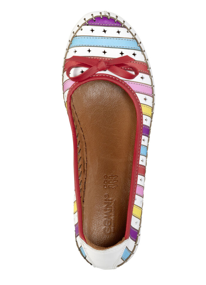 Gemini pumps van rundnappaleer met strik WIT-MULTICOLOR