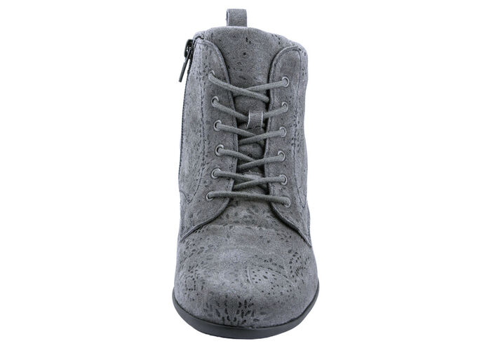 Waldläufer veterlaarzen met bloemenreliëf GRIJS