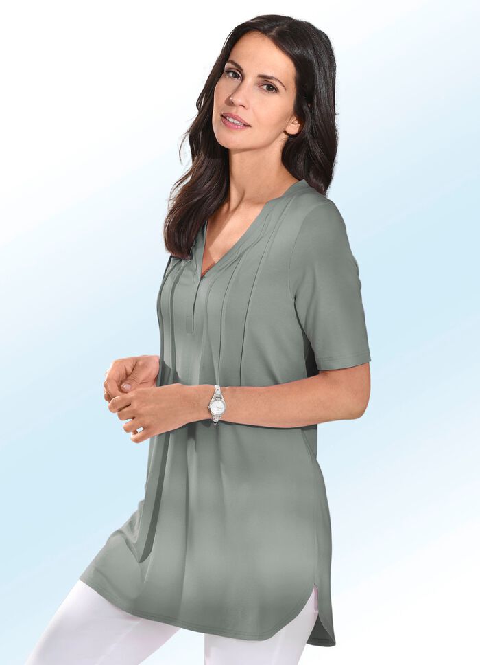 Chique tuniek in 4 kleuren KAKI