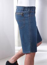 Denim bermudashort met stretch inzetstukken in de tailleband in 3 kleuren 