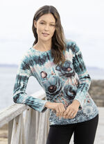 Shirt in batiklook MUNT-ROSÉ