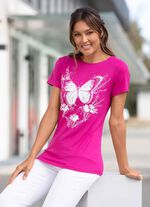 Shirt met vlinderprint in 3 kleuren ROZE