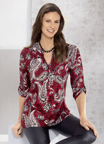 Blousetuniek met opstaande kraag 