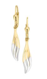 Klassieke, glanzende oorbellen in tweekleurig 