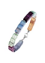 Prachtige set met hematiet, bewerkt en fluoriet in veelkleurig 