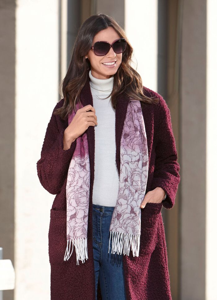 Sjaal met fantasiebloesem 