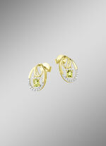 Oorbellen met diamanten en peridoot 