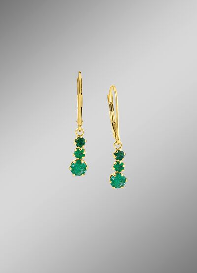 Oorbellen met echte smaragd 