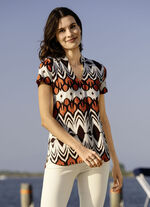 Zomerse hemdtuniek BEIGE-BRUIN-ORANJE