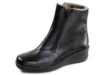 ELENA EDEN, gevoerde dames enkellaarsjes, winterschoenen, breedte H, met lamsvacht ZWART