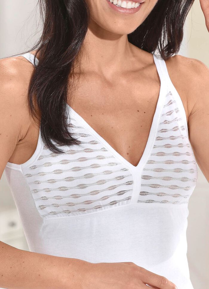 Twee-pack bh-topjes met een subtiel glinsterend opengewerkt design 