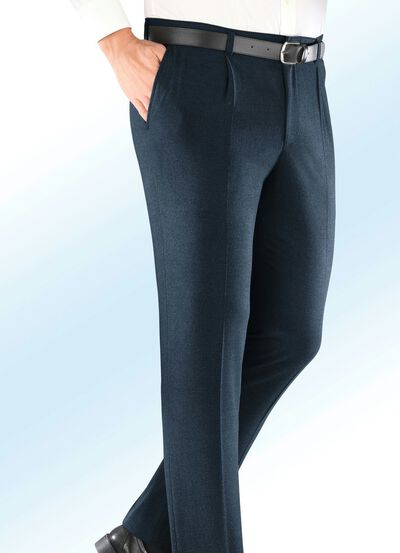 Stretchbroek &lsquo;Klaus Models&rsquo; met plooien 