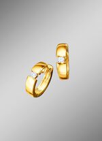 Massieve creoolse klapoorbellen met 2 briljanten 