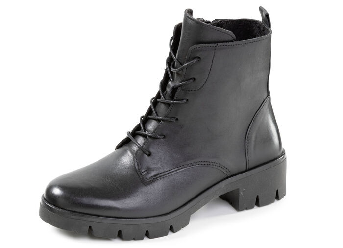 ELENA EDEN, comfortabele dames enkellaarsjes, winterschoenen, breedte H, met uitneembaar voetbed ZWART