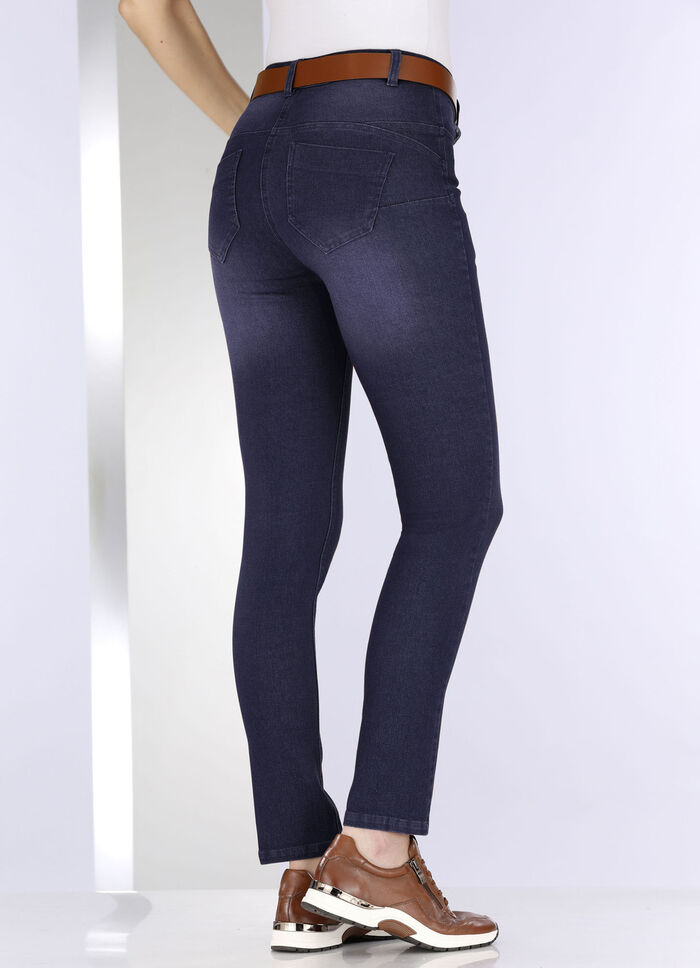 Jeans met push-up effect DONKERBLAUW