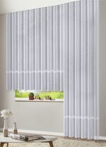 Bloemenvitrage met ingeweven glansstrepen 